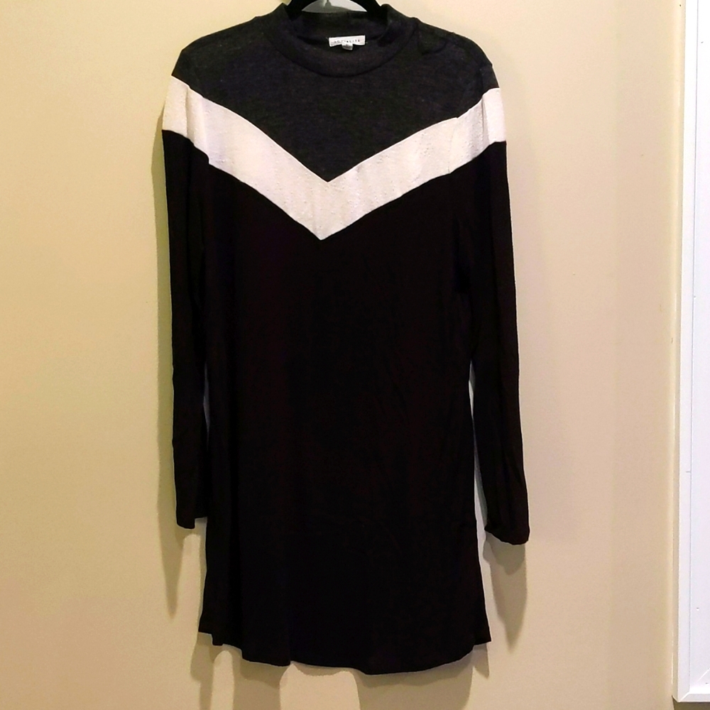 Chevron patterned sweater dress